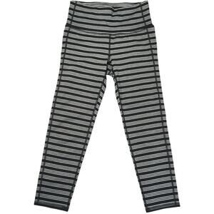 Athleta Chaturanga Leggings Grey Black Striped Workout Pants XS Activewear Women